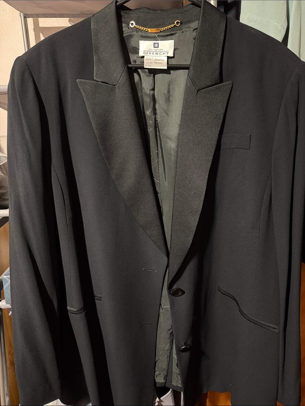 Givenchy Women’s Black Satin Lapel Blazer